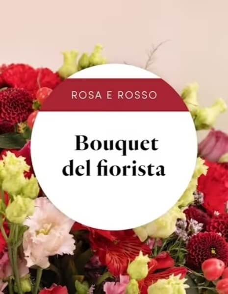 Bouquet sui toni del rosa e del rosso a scelta del fiorista  